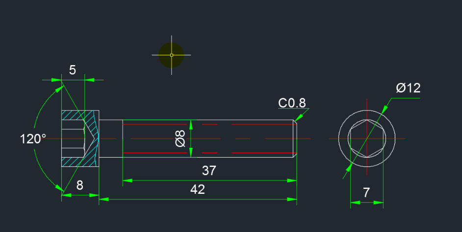 cad机械制图案例-螺钉画法