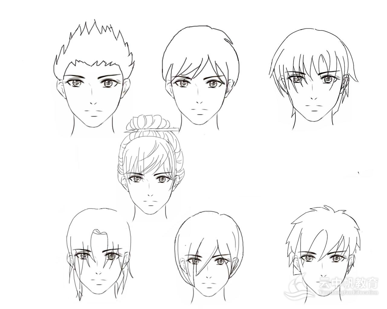 作业: 【q版漫画班作业】第七期第七节课-男生头发的绘制方法